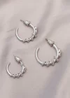 Yılan Tasarımlı Halka Model Gümüş Metal Küpe Seti