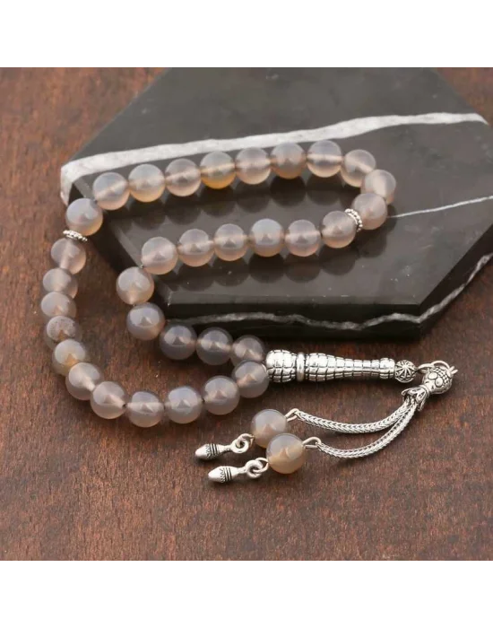 ​Doğaltaş Metal Püsküllü Su Akiği Tesbih