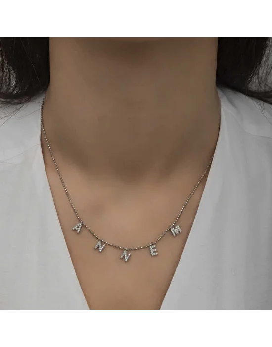 ​Gümüş Annem Yazılı Bayan Kolye