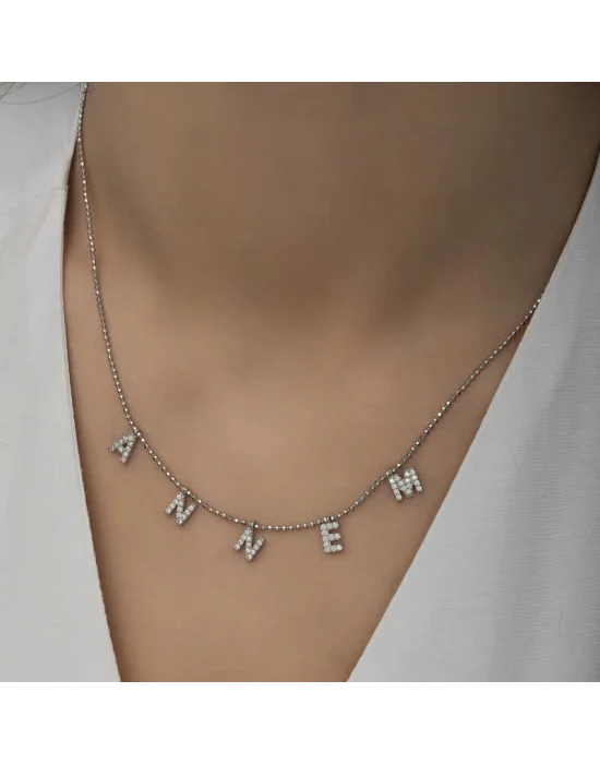 ​Gümüş Annem Yazılı Bayan Kolye