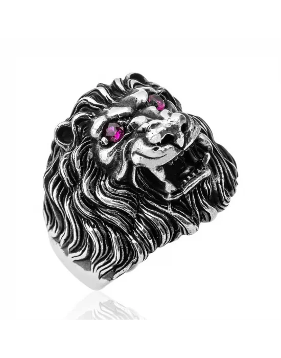 ​Gümüş Aslan Kafası Erkek Yüzük