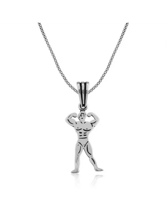 ​Gümüş Body Building Erkek Kolye