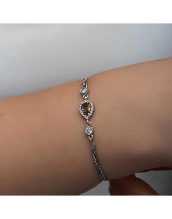 ​Gümüş Damla Zultanit Taşlı Kadın Bileklik