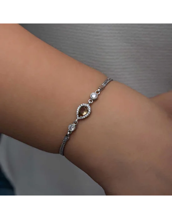 ​Gümüş Damla Zultanit Taşlı Kadın Bileklik