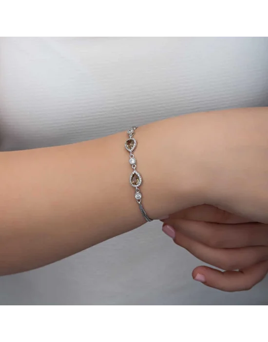 ​Gümüş Damla Zultanit Taşlı Kadın Bileklik