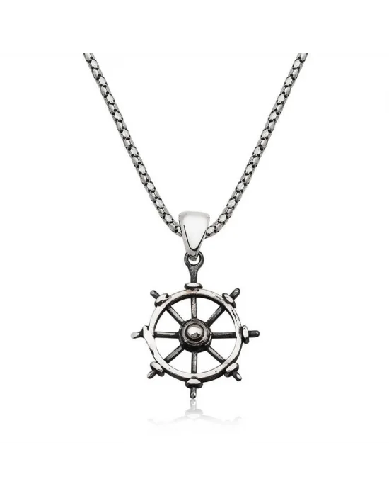 ​Gümüş Gemi Dümeni Kolye