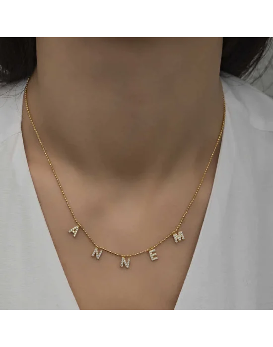 ​Gümüş Gold Annem Yazılı Bayan Kolye