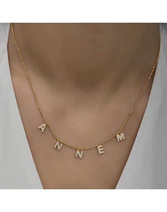 ​Gümüş Gold Annem Yazılı Bayan Kolye