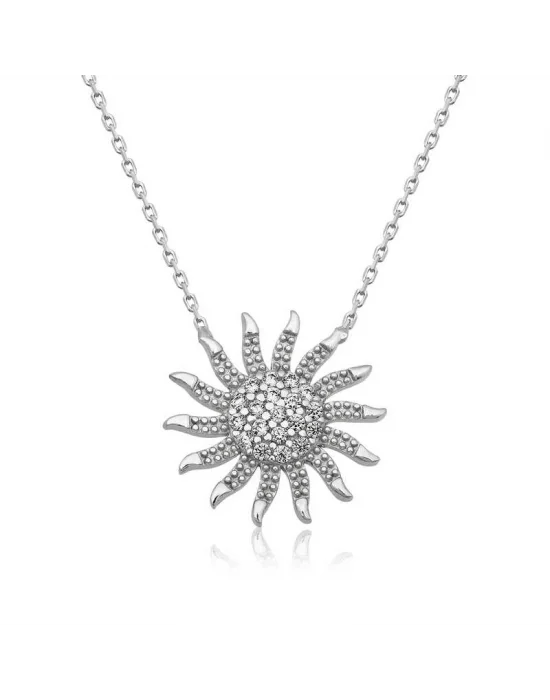 ​Gümüş Güneş Bayan Kolye