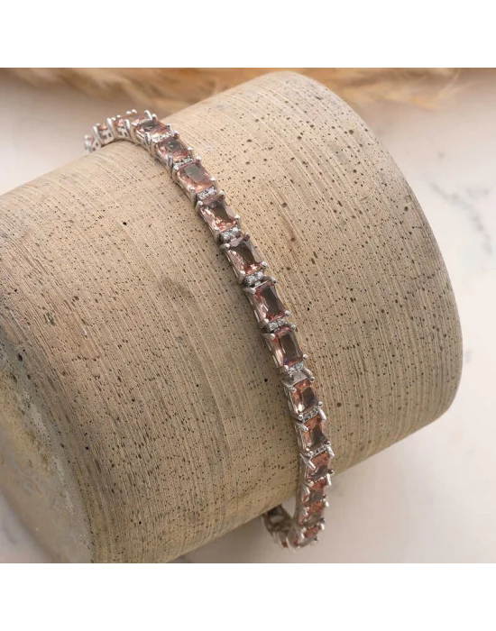 ​Gümüş Kare Zultanit Taşlı Kadın Bileklik