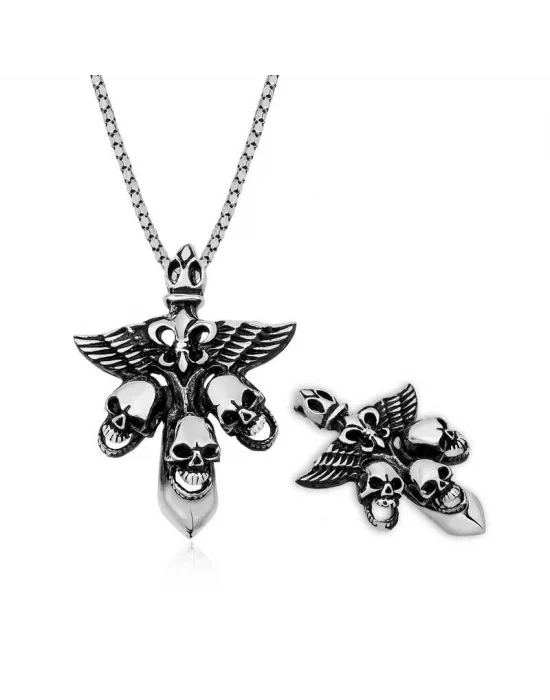 ​Gümüş Kuru Kafa Erkek Kolye