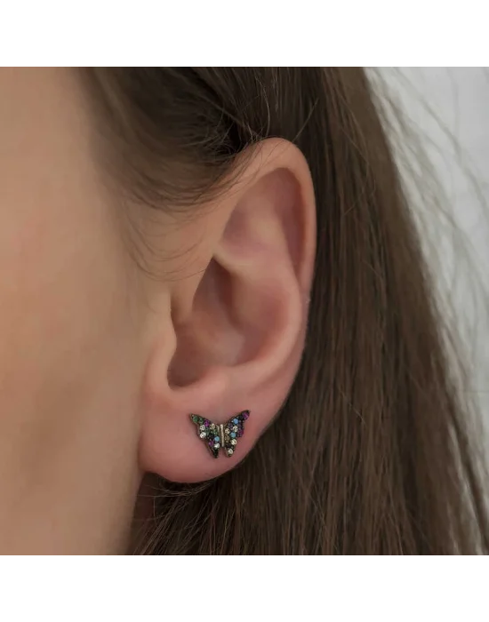 ​Gümüş Mix Kelebek Küpe