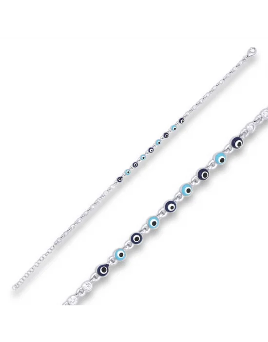 ​Gümüş Nazar Boncuklu Bileklik