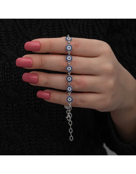 ​Gümüş Nazar Boncuklu Kadın Bileklik