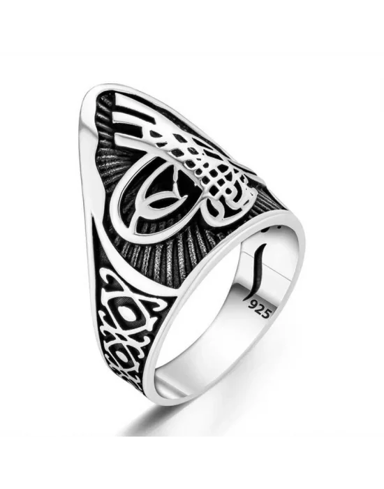 ​​Gümüş Osmanlı Tuğrası Başparmak Erkek Yüzük