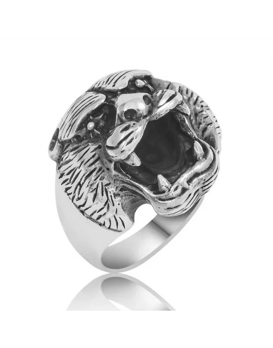 ​Gümüş Puma Kafası Erkek Yüzük