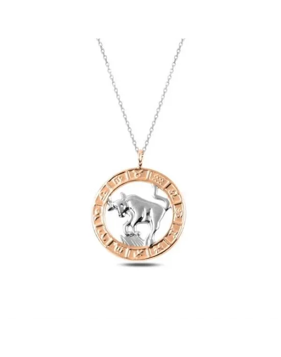 ​Gümüş Rose Boğa Burcu Kolye