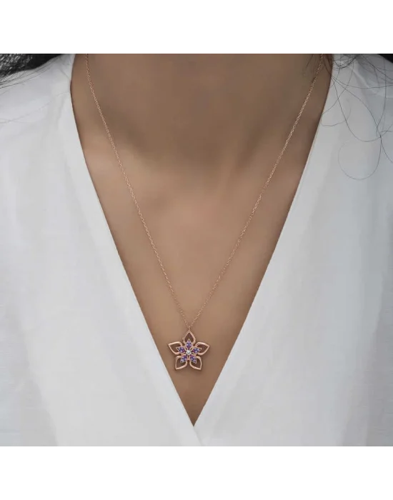 ​Gümüş Rose Çiçek Kadın Kolye