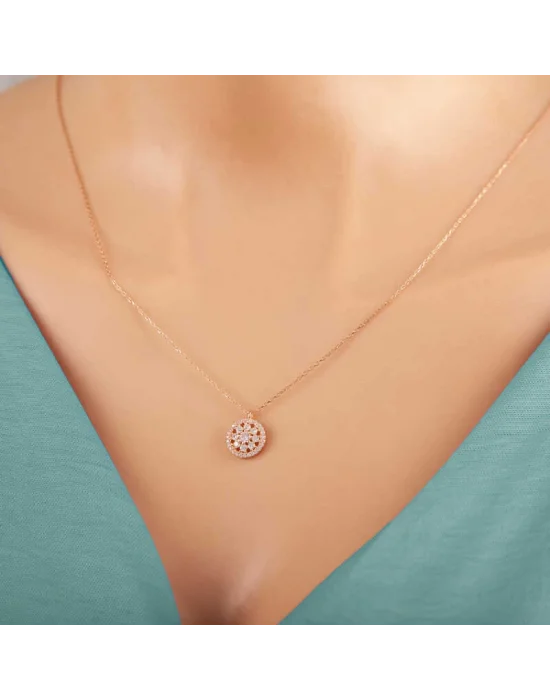 ​Gümüş Rose Çiçek Kadın Kolye