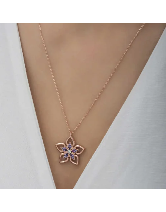 ​Gümüş Rose Çiçek Kadın Kolye