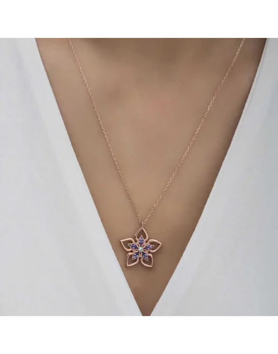​Gümüş Rose Çiçek Kadın Kolye