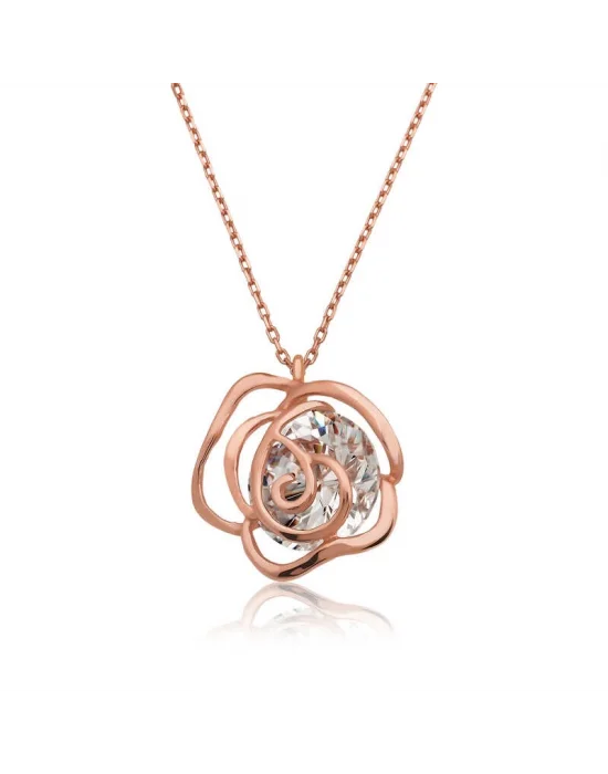 ​Gümüş Rose Gül Kadın Kolye
