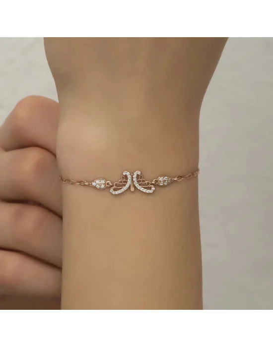 ​Gümüş Rose Kelebek Kadın Bileklik