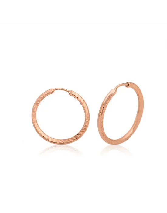 ​Gümüş Rose Küçük Burgu Halka Küpe