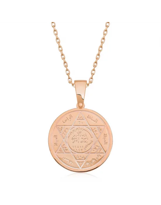 ​Gümüş Rose Süleyman Mührü Kolye