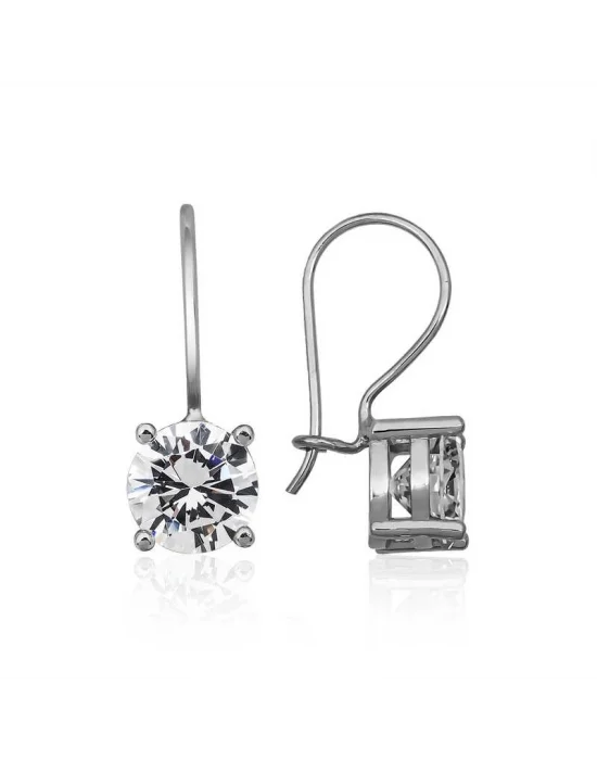 ​Gümüş Sallantılı Tek Taş Küpe