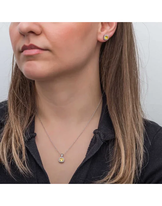 ​Gümüş Sarı Baget Taşlı Kadın Set