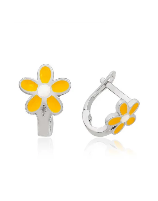 ​Gümüş Sarı Çiçek Çocuk Küpesi