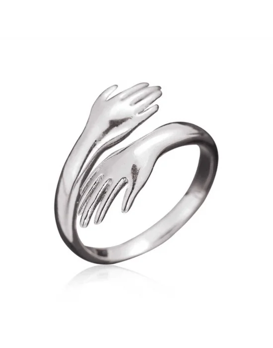 ​Gümüş Sarılan Eller Yüzük