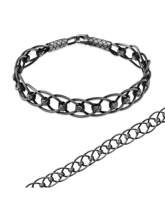 ​Gümüş Toplu El Sarması Kazaziye Unisex Bileklik