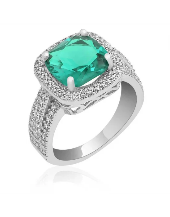 ​Gümüş Turkuaz Baget Bayan Yüzük