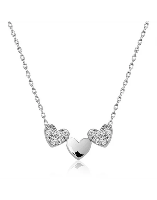 ​Gümüş Üç Kalp Kolye