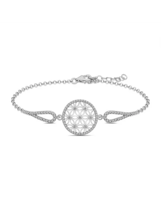​Gümüş Yaşam Çiçeği Bileklik