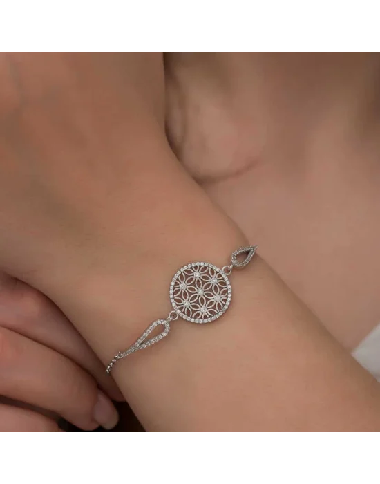 ​Gümüş Yaşam Çiçeği Bileklik
