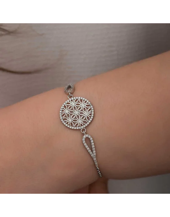 ​Gümüş Yaşam Çiçeği Bileklik