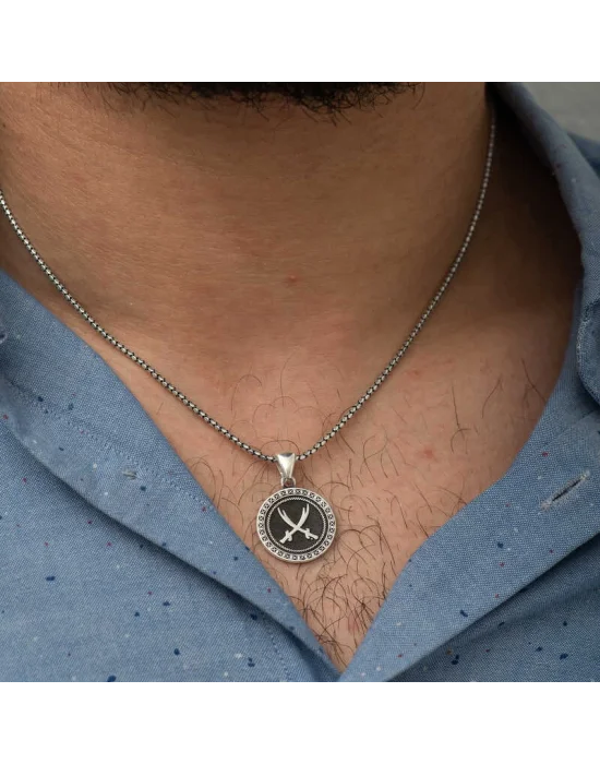 ​Gümüş Zülfikar Kılıcı Desenli Kolye