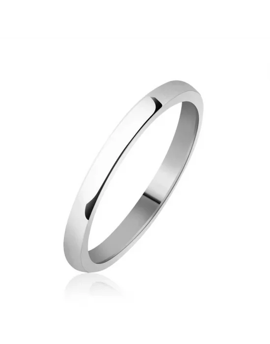 2 mm Düz Bombeli Gümüş Alyans