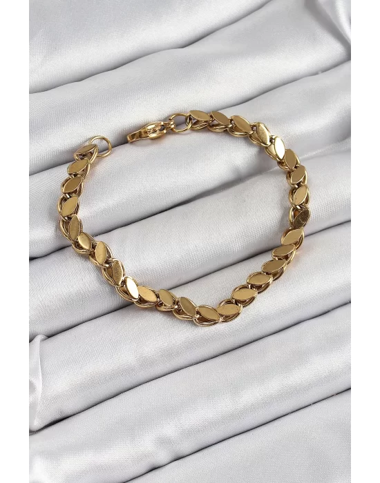 316L Çelik Arpa Model Gold Renk Kadın Bilekik