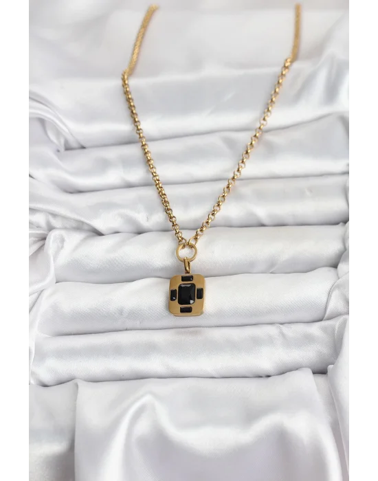 316L Çelik Zincir Gold Renk Vintage Model Kadın Kolye
