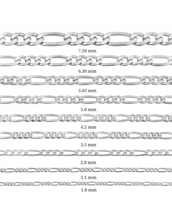 4.2 mm Gümüş Figaro Zincir - 120 mikron