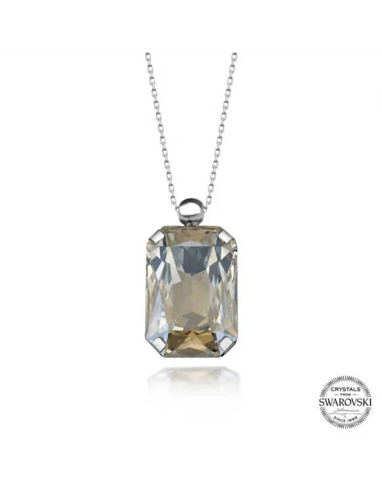 Crystal Taşlı Gümüş Kadın Kolye