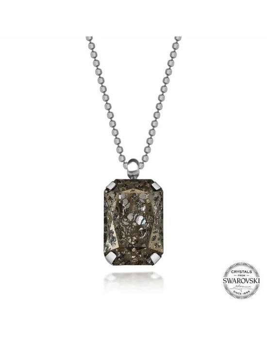 Crystal Taşlı Top Zincir Gümüş Kadın Kolye