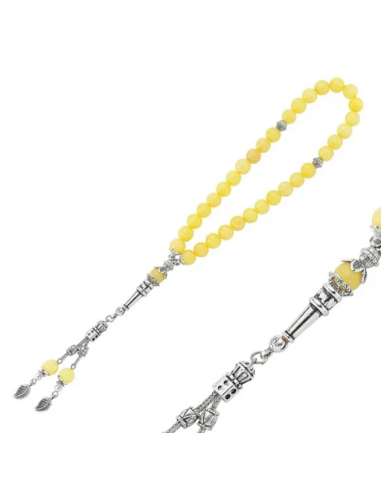 Doğaltaş Metal Püsküllü Yeşim Taşı Tesbih