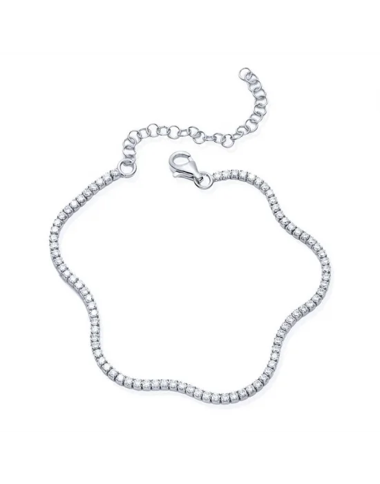 Gümüş 2 mm Su Yolu Kadın Bileklik