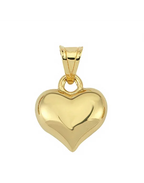 Gümüş 3 Boyutlu Gold Kalp Kadın Kolye Ucu