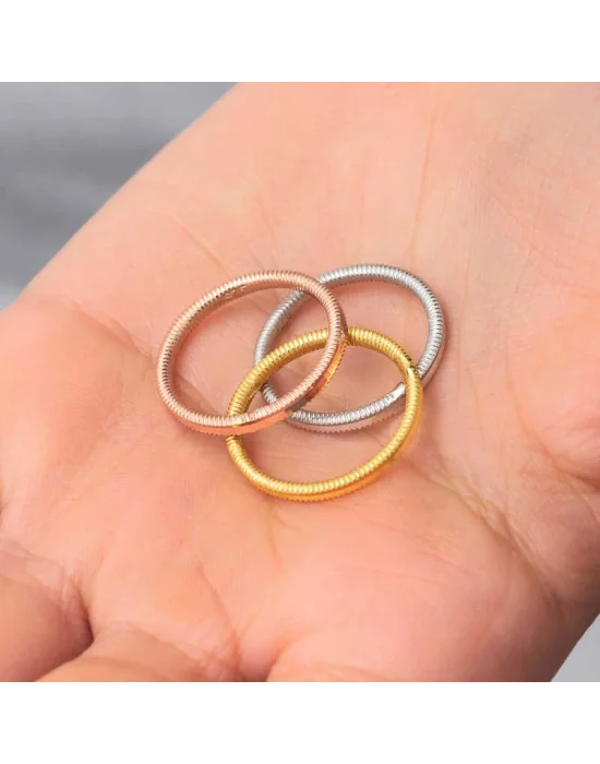 Gümüş 3 Renk Ajda Kadın Yüzük